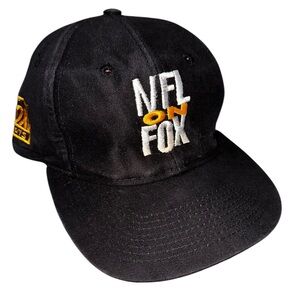Vintage NFL On Fox Hat Cap Snapback Black Football Sports Television Network 90s
